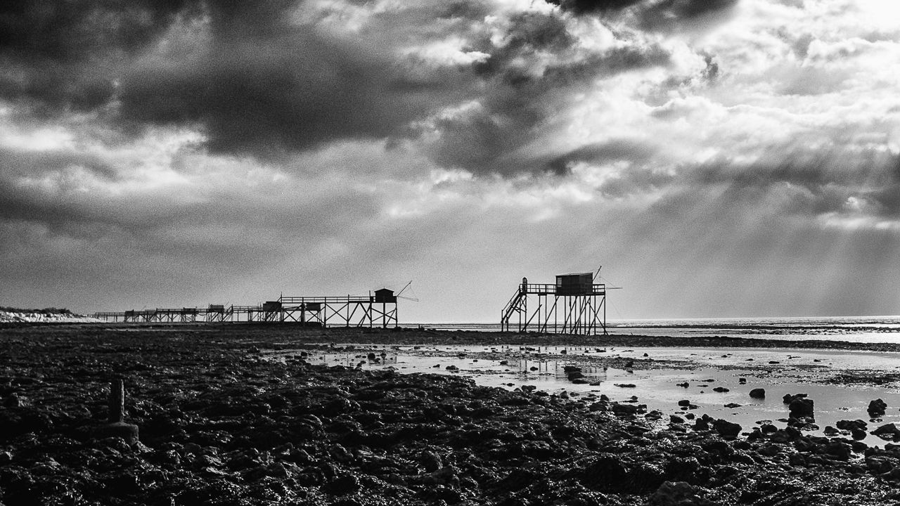 Des cabanes de pêches le long de la Charente